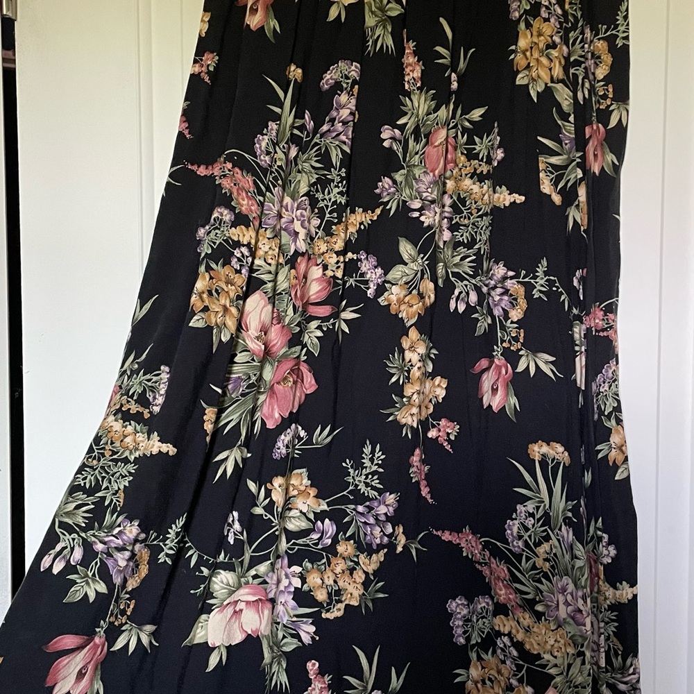 Floral Black Maxi Skirt